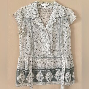 Marc Jacobs 100% Silk Printed Blouse Size 6